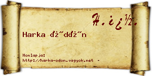 Harka Ödön névjegykártya